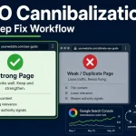 SEO cannibalization 15-step fix workflow